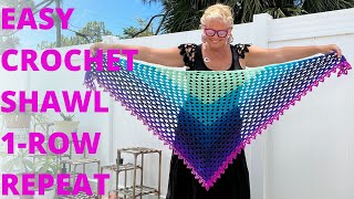 How to Crochet Easy Breezy Shawl in DK weight yarn [upl. by Ashlen652]