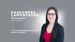 Entrevue avec Kassandra Lamontagne  Sténographe judiciaire [upl. by Kester]