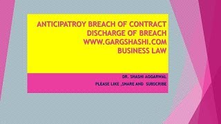 ANTICIPATORY BREACH OF THE CONTRACT BUSINESS LAW [upl. by Ader829]