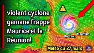 cyclone gamane impact à Maurice et à la Réunionmétéo du 26 mars weatherforecast [upl. by Lorak]