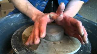 Lesson one  How to center clay on a pottery wheel [upl. by Trev622]