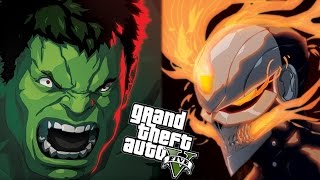 GHOST RIDER VS HULK  GTA V MODLARI [upl. by Nirraj568]