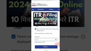 ITR Filing Online 202425 itr1 itr incometax incometaxreturn incometaxreturnfiling shorts [upl. by Yorke]