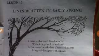 Lines written in early spring by William Wordsworth Assamese explanation SSN class 8 English [upl. by Dreeda]