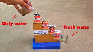 Water purification working model  Easy science project 2024 [upl. by Ardekahs487]