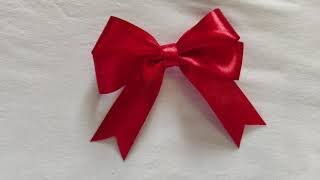 Double Satin Ribbon Bow  Easy Bow DIY  How to make Easy Satin Bow [upl. by Aiuqcaj986]