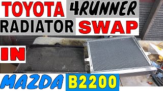 Installing Toyota Radiator in Mazda B2200 Saves me big [upl. by Saihtam]