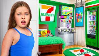 I Built a SECRET 711 in My Daughters Room and Hid It From Her [upl. by Lyrrehs302]