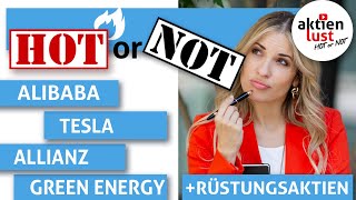 Alibaba Tesla Gazprom Paypal Green Energy Allianz Rüstungsaktien HOT or NOT –mit Aktienfinder [upl. by Huoh]