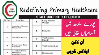 PPHI Sindh jobs 2024 online apply OTS website  Social organizer midwife Nurse LHV jobs 2024 [upl. by Teak160]