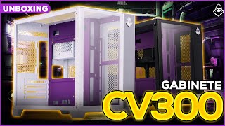 UNBOXING GABINETE GAMER MANCER CV300 PURPLE EDITION MIDTOWER LATERAL DE VIDRO [upl. by Nylesoy]