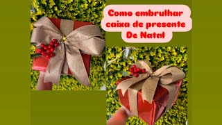 Como embrulhar uma caixa de presente de Natal economizando muito [upl. by Rumit]