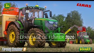 FS19 ÉPANDAGE DE FUMIER TEAM LEBOULCH [upl. by Learsi303]