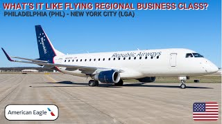 REVIEW  American Eagle  Philadelphia PHL  New York City LGA  Embraer ERJ175  First Class [upl. by Lorrimer]