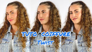 TUTO COIFFURE  TWIST COLLÉS SUR LA DEMIE TÊTE  Roxanne [upl. by Casaleggio]