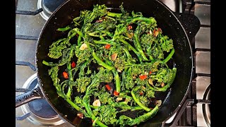 Simply Delicious Rapini broccoli rabe  CaribbeanPotcom [upl. by Ocimad]