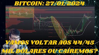 O Rapaz do Bitcoin Vamos voltar aos 4445 mil dólares ou caíremos 27012024 BItcoin Trade [upl. by Eiwoh]