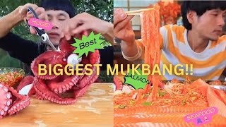 MASSIVE Seafood amp Salmon Challenge mukbang eatingshow foodchallenge seafood [upl. by Vasquez]