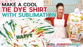 Cool Tie Dye Shirt Made with Sublimation or Cricut Infusible Ink [upl. by Pennebaker]