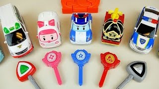 Poli car toys  Mini Robocar Poli amp CarBot car Power key toys 로보카폴리 슈팅카 [upl. by Nived]