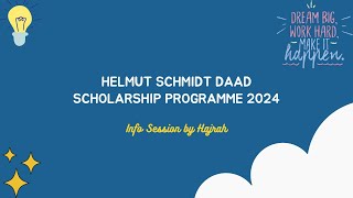 Helmut Schmidt DAAD Scholarship 2024  Info Session  Study in Germany [upl. by Adeehsar]