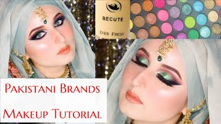 Pakistani Affordable  Local Brands Makeup Tutorial becute christine weddingmakeup [upl. by Towrey406]