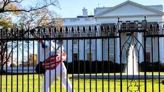 Fence jumper breaches White House grounds with Obamas inside [upl. by Lanos272]