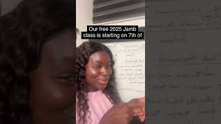 Our free jamb class is starting on Monday📌 send us a dm to join✅ jamb jamb2025 jambi jambo [upl. by Aicilanna]