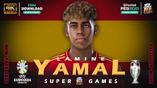 Lamine Yamal  New Face EURO 2024  Sider ◆ CPK  PES 2021  Football Life 2024  All Patches [upl. by Ahserb267]