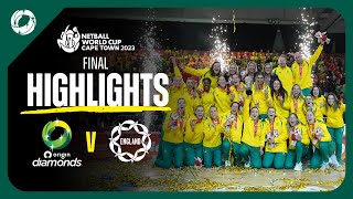 Netball World Cup Final Highlights  Australian Diamonds Vs England Roses [upl. by Sakmar]