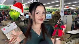 ASMR Rude Dollar Tree Cashier checks you out 😒🎄 [upl. by Atiluj]