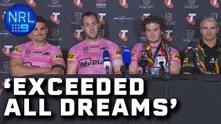 Penrith Panthers on cloud nine after UNPRECEDENTED fourpeat NRL Presser  NRL on Nine [upl. by Fotinas]