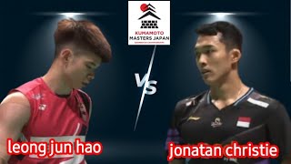 Jonatan christie INA VS leong jun haoMAL  MS  SEMIFINAL KUMAMOTO MASTERS 2024 [upl. by Tyre]