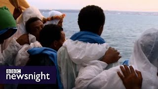 Escape to Europe The migrants story  BBC Newsnight [upl. by Christal837]