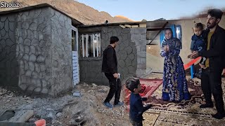 Nomadism Narges Sewing of Local Attire Vibrant House Painting and a Serene Night at Hamids Farm [upl. by Tnelc]