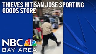 Caught on camera Thieves hit San Jose sporting goods store [upl. by Mitchael]