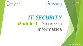 ITSecurity  Sicurezza Informatica  Lezione 2 [upl. by Anahsal]