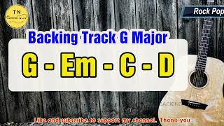 Pop Rock BACKING TRACK G Major  G Em C D  80 BPM  Guitar Backing Track [upl. by Briano931]