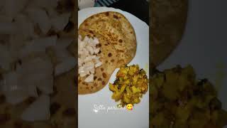 Sattu paratha for dinner 😍🍽️ shorts sattupuri dinner viralshorts [upl. by Leonora585]