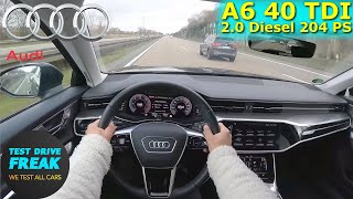 2022 Audi A6 Avant 40 TDI Quattro 204 PS TOP SPEED AUTOBAHN DRIVE POV [upl. by Abelard]