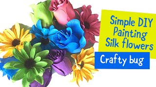 DIY PAINTING SILK FLOWERSHOW TO PAINT FLOWERSFLORAL PAINTINGhow to change color of flowers [upl. by Yrahk]