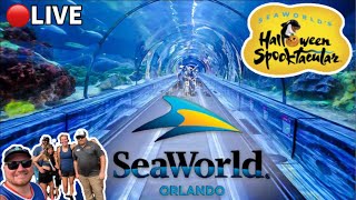 🔴LIVE SEAWORLD Orlando SPOOKTACULAR Hangin’ w The Fam Kids Takeover seaworld spooktacular [upl. by Ardnasak]