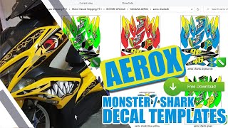 YAMAHA AEROX DECALS  SHARK  MONSTER  decal stickers [upl. by Zacharie]