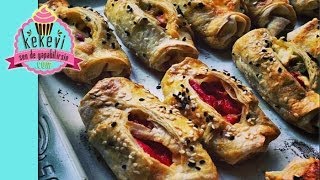 Kırmızı Biberli Peynirli Karnıyarık Börek  Kekevi Börek Tarifleri [upl. by Anaher]