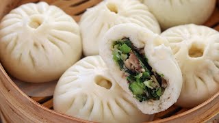 香菇菜包子 掌握这几点 个个白净松软不塌陷 Mushroom and Vegetable Steamed Buns [upl. by Rehtaeh]