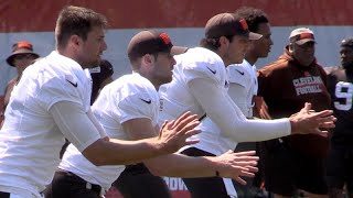 Browns quarterback drills on Day 4 of training camp [upl. by Haimarej]