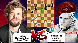 AlphaZero 4K Elo Sacrificed His FULL QUEEN Against Magnus Carlsen in the Opening  Chess  Magnus [upl. by Nicole]