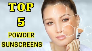 Top 5 Powder Sunscreens  The Must Have Beauty Secret for On The Go Sun Protection [upl. by Ahsirahc]