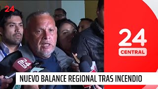 Nuevo balance regional tras incendio forestal en Viña del Mar  24 Horas TVN Chile [upl. by Ahsinac]