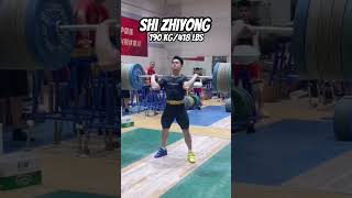 Shi Zhiyong hitting the easiest 190 kg since Tokyo olympics weightlifting fitness [upl. by Ydeh804]